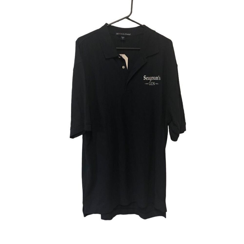 Devon & Jones XL Extra Large Seagram's Gin Navy Polo NWT